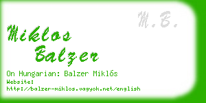 miklos balzer business card